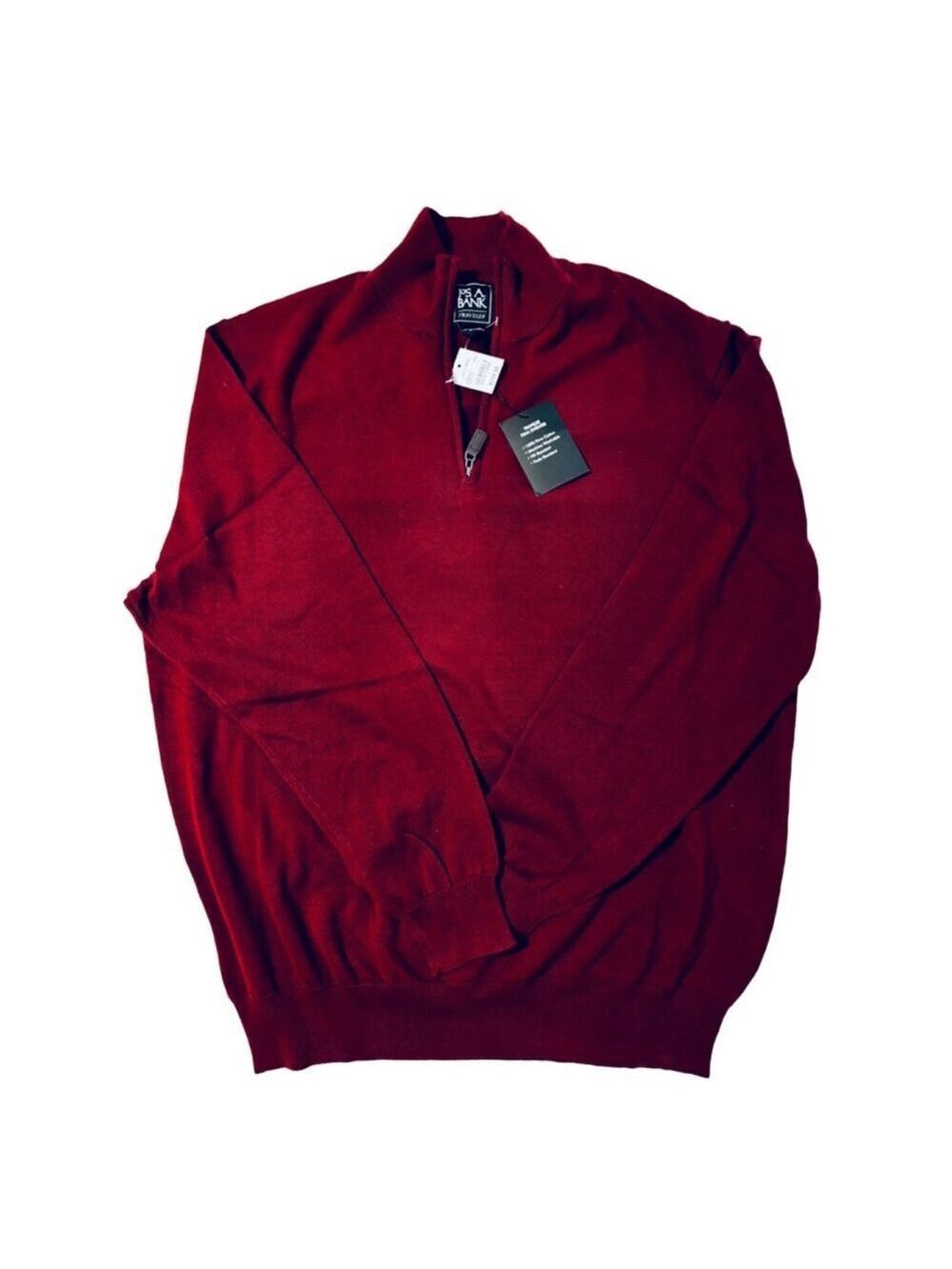 Jos. A. Bank Men's Burgundy Traveler Pima Cotton Sweater NEW WITH TAGS - Picture 3 of 11